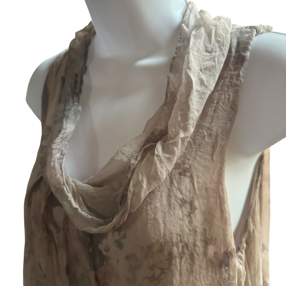 Amanti Women's Silk Blouse - Medium Cream Feminine Whimsical Made in Italy